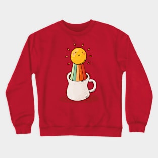 Sun, Rainbow, Coffee Crewneck Sweatshirt